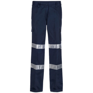 Ladies Reflective Mid Weight Cargo Cotton Drill Trouser