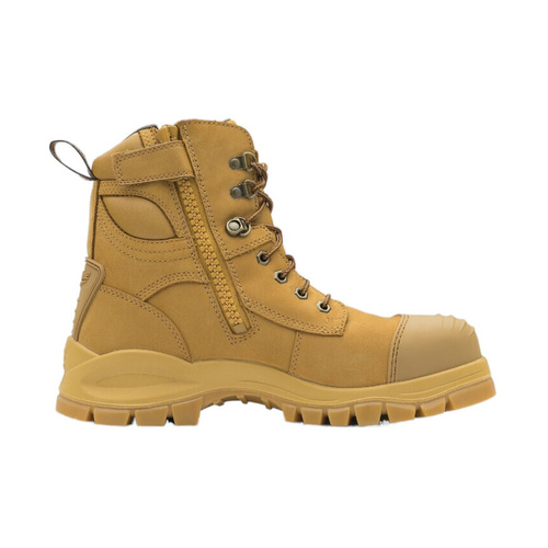 WORKWEAR, SAFETY & CORPORATE CLOTHING SPECIALISTS  - 992 - Xfoot Rubber - Wheat Water-Resistant Nubuck, 150Mm Zip Side Safety Boot-Wheat-6