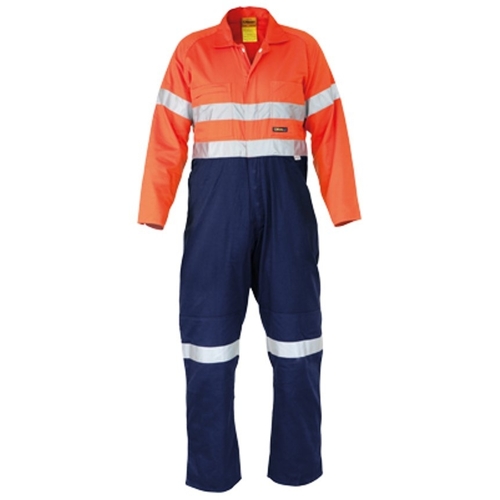 WORKWEAR, SAFETY & CORPORATE CLOTHING SPECIALISTS  - Mens 2 Tone Hi Vis Lightweight Coveralls 3M Reflective Tape