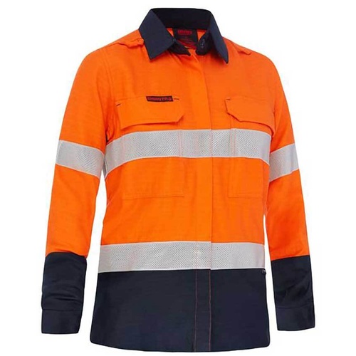 WORKWEAR, SAFETY & CORPORATE CLOTHING SPECIALISTS  - APEX 185 WOMEN'S TAPED HI VIS FR VENTED SHIRT