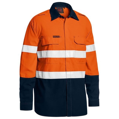 WORKWEAR, SAFETY & CORPORATE CLOTHING SPECIALISTS  - Tencate Tecasafe® Plus Taped  Two Tone Hi Vis Fr Lightweight Vented Shirt - Long Sleeve