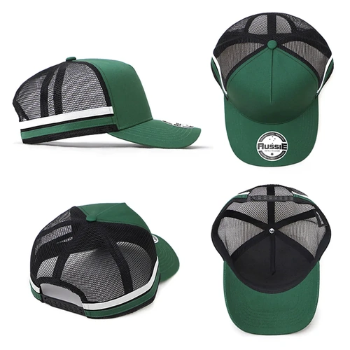 WORKWEAR, SAFETY & CORPORATE CLOTHING SPECIALISTS  - A-Frame Striped Trucker Cap