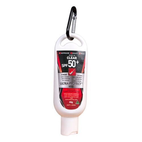 WORKWEAR, SAFETY & CORPORATE CLOTHING SPECIALISTS  - Ultra Protect SPF50+ Sunscreen 60ml Clip-On-Black-60ml