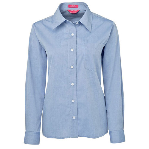 WORKWEAR, SAFETY & CORPORATE CLOTHING SPECIALISTS  - JB's Ladies Long Sleeve Fine Chambray Shirt 