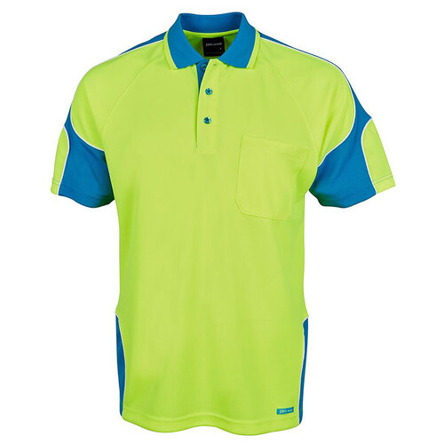 WORKWEAR, SAFETY & CORPORATE CLOTHING SPECIALISTS  - JB's Hi Vis Short Sleeve Arm Panel Polo