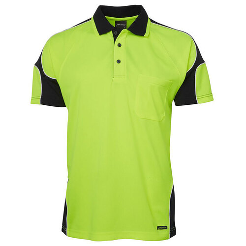 WORKWEAR, SAFETY & CORPORATE CLOTHING SPECIALISTS  - JB's Hi Vis Short Sleeve Arm Panel Polo
