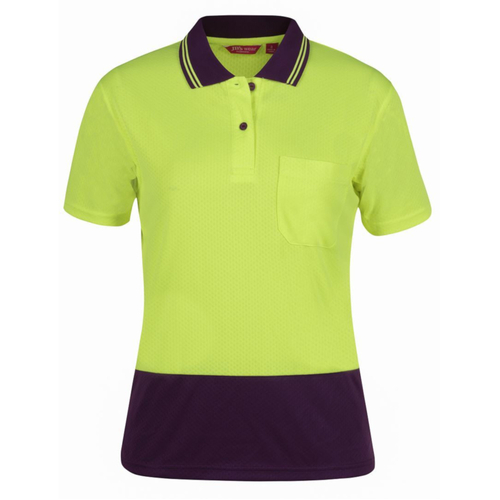 WORKWEAR, SAFETY & CORPORATE CLOTHING SPECIALISTS  - JB's Ladies Hi Vis Short Sleeve Jaquard Polo