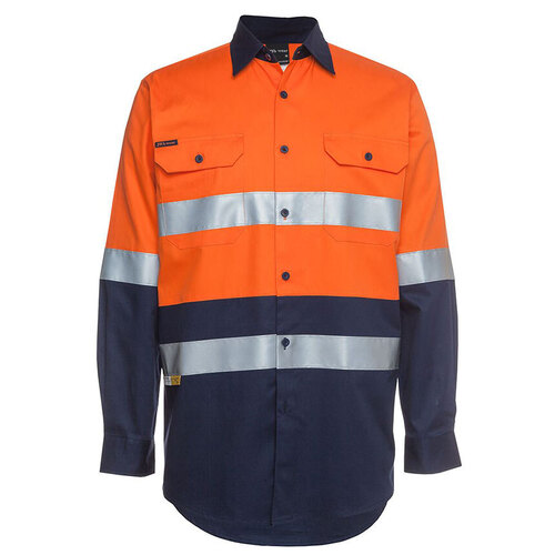 WORKWEAR, SAFETY & CORPORATE CLOTHING SPECIALISTS  - JB's Hi Vis (D+N) Long Sleeve 190G Shirt