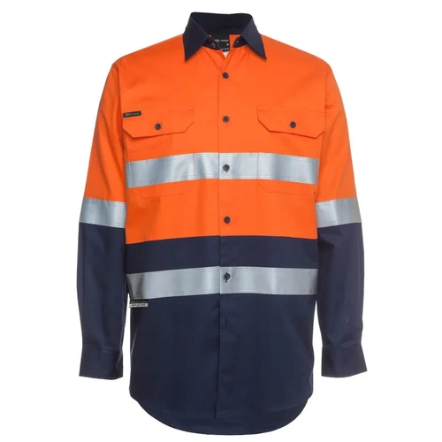WORKWEAR, SAFETY & CORPORATE CLOTHING SPECIALISTS  - JB's Hi Vis (D+N) Long Sleeve 190G Shirt