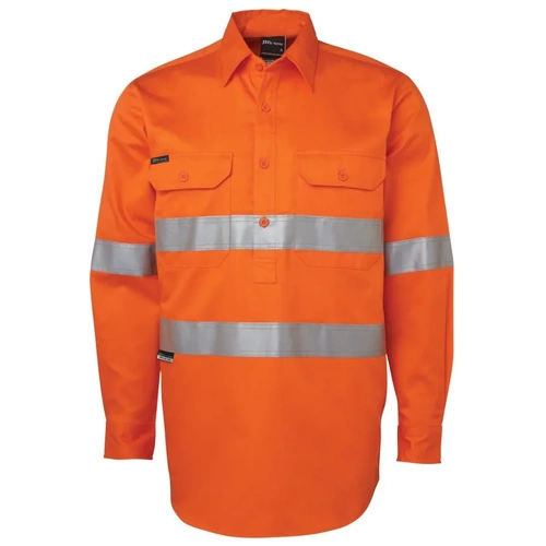 WORKWEAR, SAFETY & CORPORATE CLOTHING SPECIALISTS  - JB's HI VIS (D+N) CLOSE FRONT L/S SHIRT 190G
