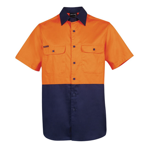 WORKWEAR, SAFETY & CORPORATE CLOTHING SPECIALISTS  - JB's Hi Vis Two Tone Short Sleeve (190G) Shirt