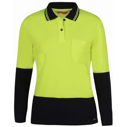 WORKWEAR, SAFETY & CORPORATE CLOTHING SPECIALISTS  - JB's Ladies Hi Vis Long Sleeve Comfort Polo