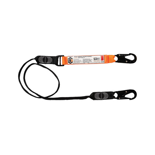 WORKWEAR, SAFETY & CORPORATE CLOTHING SPECIALISTS  - Elite Single Leg Shock Absorbing Webbing Lanyard with Hardware SN X2