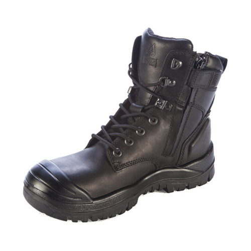 WORKWEAR, SAFETY & CORPORATE CLOTHING SPECIALISTS  - Black High Ankle ZipSider Boot w/ Scuff Cap