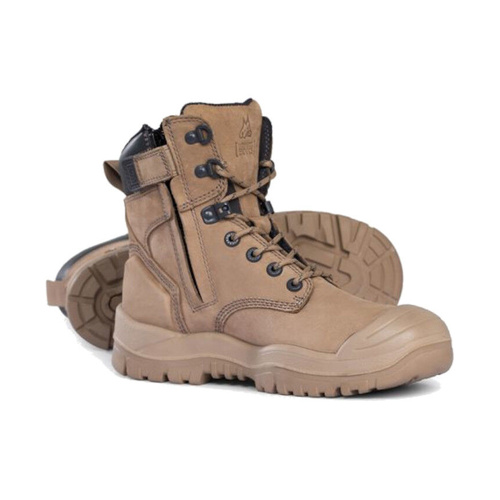 WORKWEAR, SAFETY & CORPORATE CLOTHING SPECIALISTS  - Stone High Leg ZipSider Boot w/ Scuff Cap