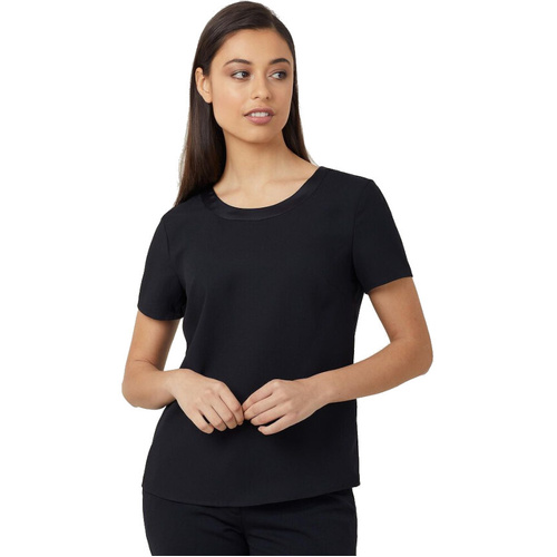 WORKWEAR, SAFETY & CORPORATE CLOTHING SPECIALISTS  - NNT - SATIN BACK CREPE SHORT SLEEVE TOP