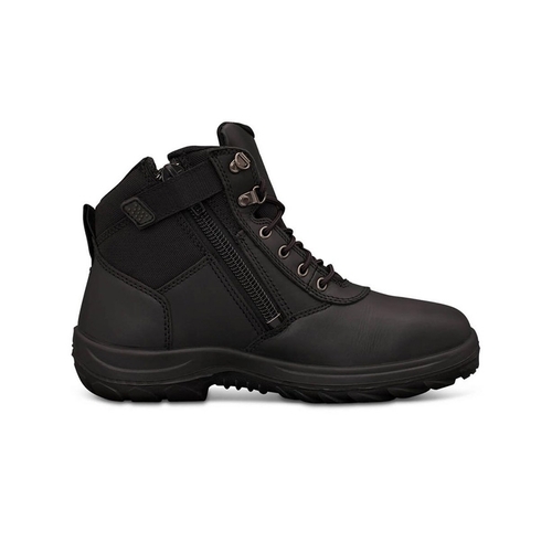 WORKWEAR, SAFETY & CORPORATE CLOTHING SPECIALISTS  - WB 26 - 140mm Lace Up Zip Side Work Boot - Black