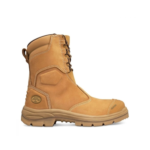 WORKWEAR, SAFETY & CORPORATE CLOTHING SPECIALISTS  - AT 55 - 200mm Zip Side Lace Up Boot - Wheat