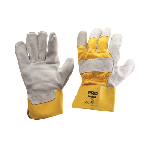 WORKWEAR, SAFETY & CORPORATE CLOTHING SPECIALISTS  - Yellow/Grey Leather Gloves