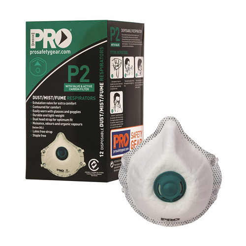 WORKWEAR, SAFETY & CORPORATE CLOTHING SPECIALISTS  - P2 with Valve & Carbon Filter Respirators - Box of 12