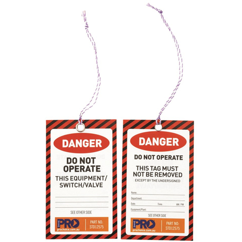 WORKWEAR, SAFETY & CORPORATE CLOTHING SPECIALISTS  - Safety Tag "DANGER" 125mm x 75mm - Pack of 100