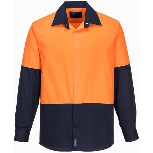 WORKWEAR, SAFETY & CORPORATE CLOTHING SPECIALISTS  - Food Industry Lightweight Cotton Long Sleeve Shirt (Old FDL150)