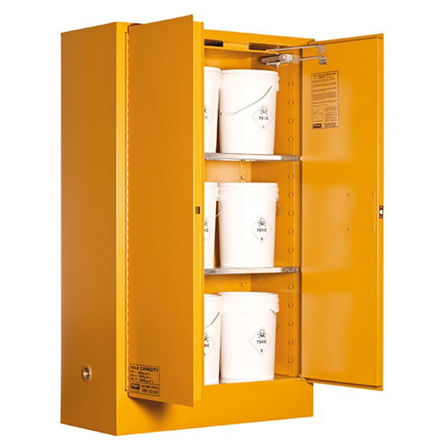 WORKWEAR, SAFETY & CORPORATE CLOTHING SPECIALISTS  - Flammable Storage Cabinet 250L 2 Door, 3 Shelf