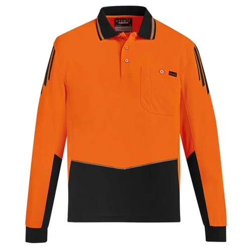WORKWEAR, SAFETY & CORPORATE CLOTHING SPECIALISTS  - Mens Hi Vis Flux L/S Polo