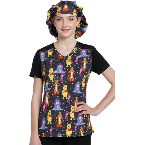WORKWEAR, SAFETY & CORPORATE CLOTHING SPECIALISTS  - Unisex Print Bouffant Scrubs Hat-Hundred Acre Stars-One Size