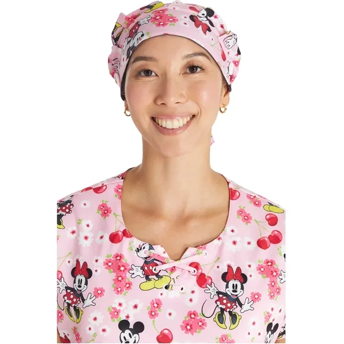 WORKWEAR, SAFETY & CORPORATE CLOTHING SPECIALISTS  - Unisex Print Bouffant Scrubs Hat-Sweet Mickey-One Size