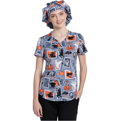 WORKWEAR, SAFETY & CORPORATE CLOTHING SPECIALISTS  - Unisex Print Bouffant Scrubs Hat-Tweety Fright-One Size