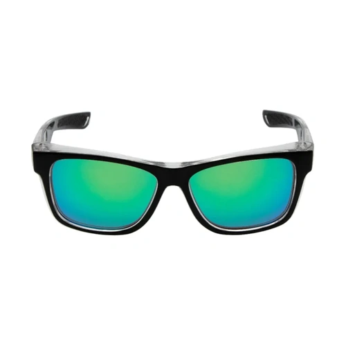 WORKWEAR, SAFETY & CORPORATE CLOTHING SPECIALISTS  - SPARKIE - Matt Black / Green Revo Safety Glasses