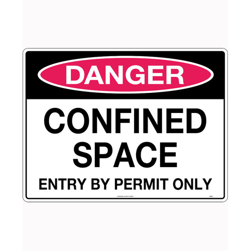 WORKWEAR, SAFETY & CORPORATE CLOTHING SPECIALISTS  - 300x225mm - Metal - Danger Confined Space Entry by Permit Only