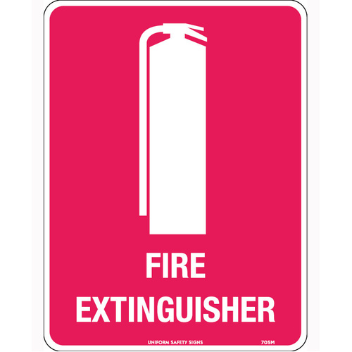 WORKWEAR, SAFETY & CORPORATE CLOTHING SPECIALISTS - 90x55mm - Self Adhesive - Sheet of 10 - Fire Extinguisher (with pictogram)-Red / White-90x55mm