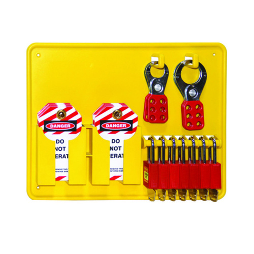 WORKWEAR, SAFETY & CORPORATE CLOTHING SPECIALISTS  - 390x290mm - 6 Lock Lockout Station - Includes 6 Premium Red Locks (UL418), 2 x 25mm Hasp (UL420), 2