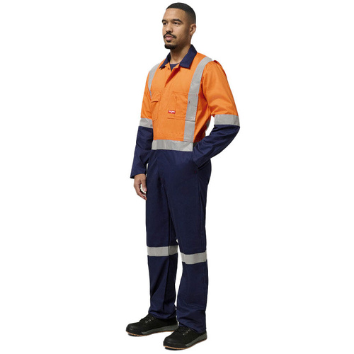 WORKWEAR, SAFETY & CORPORATE CLOTHING SPECIALISTS  - Foundations - Hi-Visibility Two Tone Cotton Drill Coverall with 3M Tape