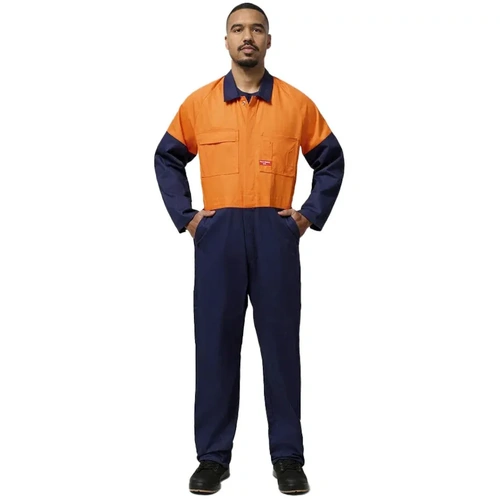 WORKWEAR, SAFETY & CORPORATE CLOTHING SPECIALISTS  - Foundations - Hi-Visibility Two Tone Cotton Drill Coverall