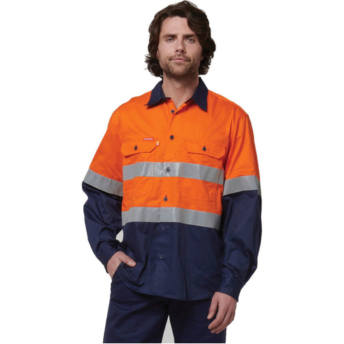 WORKWEAR, SAFETY & CORPORATE CLOTHING SPECIALISTS  - Core - Shirt Long Sleeve 2 Tone Taped Vented
