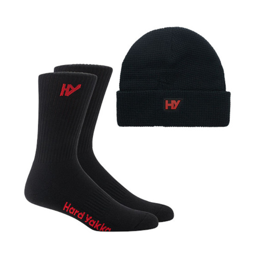 WORKWEAR, SAFETY & CORPORATE CLOTHING SPECIALISTS  - Red Collection - 2PK SOCK BEANIE BUNDLE PACK